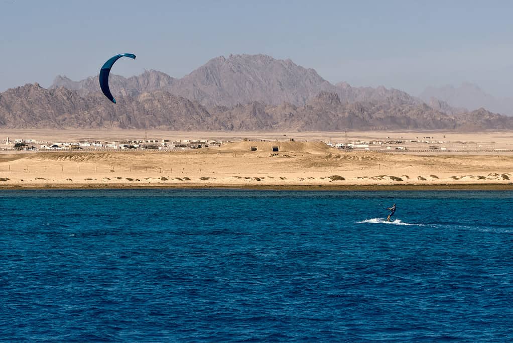 Kitesurfing in the Red Sea