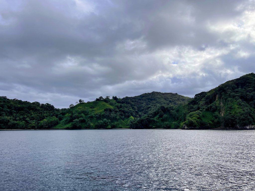 The Coastline of Papagayo Bay in Costa Rica on a cloud and rainy day
